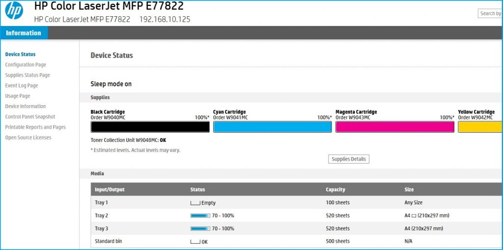 Acceso remoto EWS a impresoras de HP